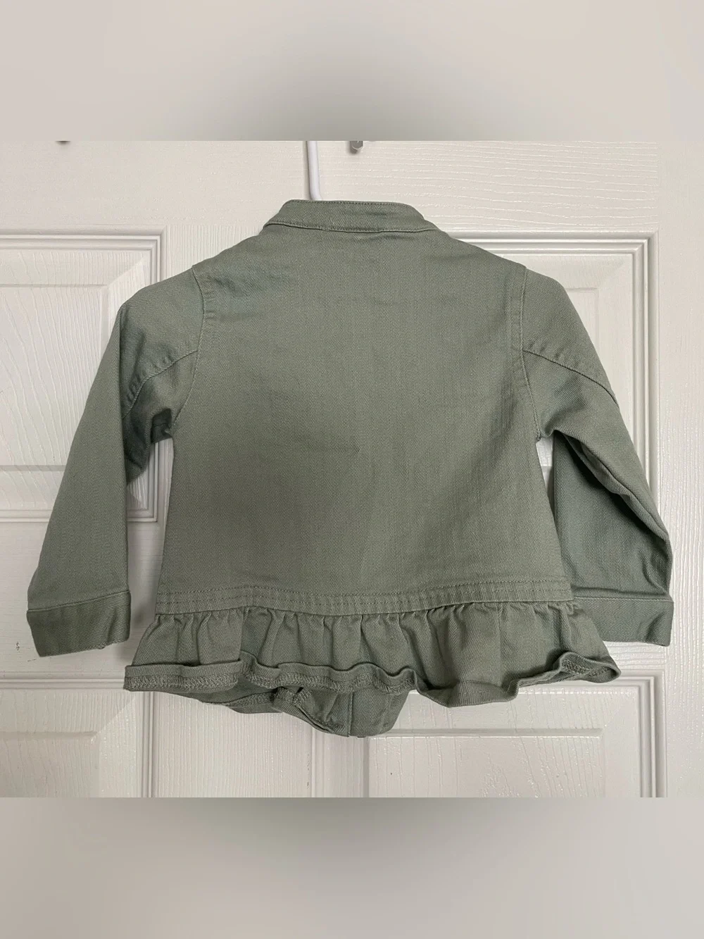 First Impressions Green Girls 9-12 mo Ruffle-Hem Jacket with Pink Stitch Detail